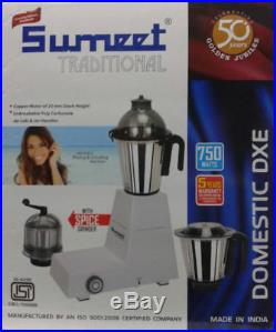 Sumeet-Traditional-Domestic-DXE-Mixer-Grinder-750-Watts-220-V-White-free-ship