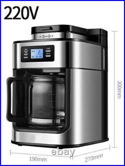 TABELL 2 In1 Fully Automatic Coffee Maker Machine Drip LED-Display Bean Grinder