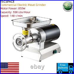 TECSPACE Commercial 850W Heavy Duty Stainless Steel Meat Mincer for Home Kitchen