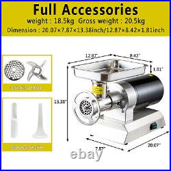 TECSPACE Commercial 850W Heavy Duty Stainless Steel Meat Mincer for Home Kitchen