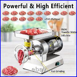 TECSPACE Commercial 850W Heavy Duty Stainless Steel Meat Mincer for Home Kitchen