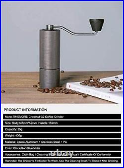 TIMEMORE, Chestnut C2 Manual Coffee Grinder Capacity 25g with CNC Stainless 2022