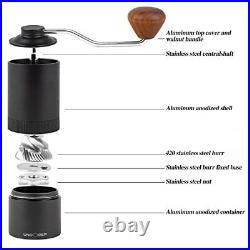 UNOODER Manual Coffee Grinder with Adjustable Settings SUS420 Burr Hand Crank
