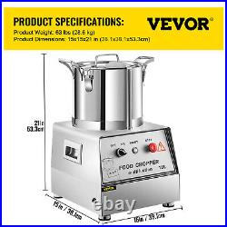 VEVOR 10L Commercial Food Processor Electric Vegetable Chopper Grinder 1100W