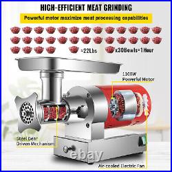 VEVOR 660lbs/h 1.5HP Commercial Electric Meat Grinder Sausage Stuff Meat Mincer