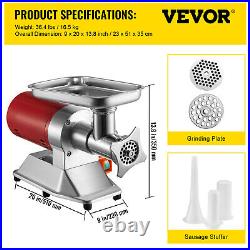 VEVOR Commercial 550lbs/h Electric Meat Grinder 1.1HP Sausage Stuffer Maker