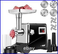 VIVOHOME 1500W Electric Meat Grinder with 4 Grinding Plates, 3 in 1 Burger Maker