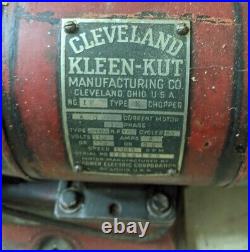 Vintage CLEVELAND KLEEN-KUT industrial Old COLLECTIBLE ELECTRIC MEAT grinder