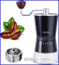 Vzaahu Stainless Steel Manual Coffee Grinder Quick Grind Conical Burr Capacity 2