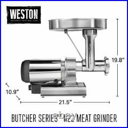 Weston 1 HP Butcher Series #22 Electric Meat Grinder Model 09-2201-W