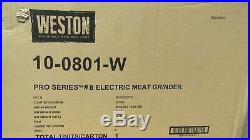 Weston 10-0801-W Pro Series #8 Electric Meat Grinder NEW IN BOX