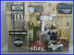 Weston Pro Series #12 Meat Grinder 33% More Power All Metal 750 Watts 10-1201-W