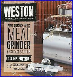 Weston Pro Series #22 Meat Grinder And Sausage Stuffer 1.5HP 10-2201 FREE SHIPPI